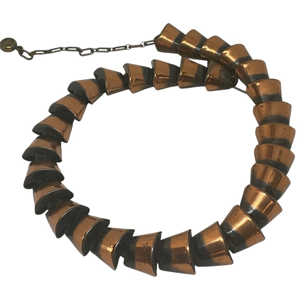 Rebajes Vintage Copper Necklace Modernist Sculptural Signed Book Piece) - Picture 5 of 13